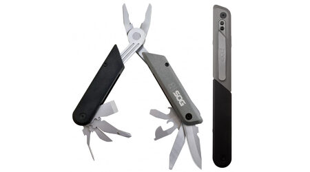 Мультитул SOG Baton Q3 / ID1021 (пассатижи, клинок, стамеска, открывашки, напильник, отвертки, шило)