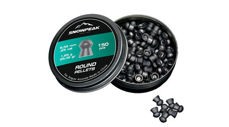 купите Свинцовые пульки для пневматики SnowPeak Round калибр 6.35 мм в Красноярске