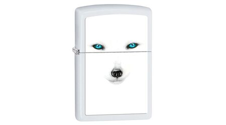 Зажигалка Zippo 28272 BS Artic Fox White Matte (белая матовая, фото песца с голубыми глазами)