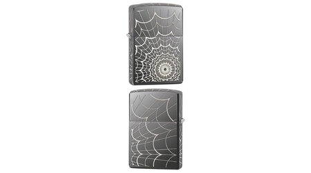 Зажигалка Zippo 28527 Spider Web Black Ice (тонированный цирконием зеркальный хром, рисунок паучьей сети)