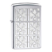 Зажигалка Zippo 28624 Playboy Geometric Rabbit Heads High Polish Chrome (зеркальный хром, гравированная текстура с символом Playboy)