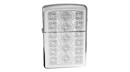 Зажигалка Zippo 28657 Elegant Swirls High Polish Chrome (зеркальный хром, оксидированный орнамент)