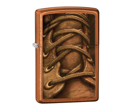 Купите зажигалку Zippo 28672 Boot Laces Toffee (коричневое тонирование крупнозернистой шлифовки хрома, рисунок шнуровки ботинка) в интернет-магазине