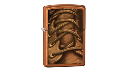 Зажигалка Zippo 28672 Boot Laces Toffee (коричневое тонирование крупнозернистой шлифовки хрома, рисунок шнуровки ботинка)