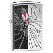 Зажигалка Zippo 28795 Spider and Web High Polish Chrome (зеркальный хром, гравировка паука на паутине, цветная заливка)