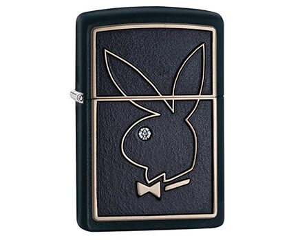 Купите зажигалку Zippo 28816 Playboy Swarovski Black Matte (черная матовая, эмблема Плейбой, камешек Сваровски) в интернет-магазине