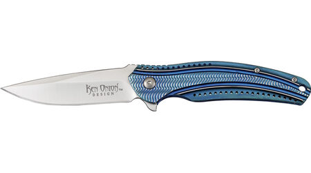 Нож складной Columbia River Ripple Blue Stainless Handle Combo Edge IKBS® Flipper - CR/K405BXS